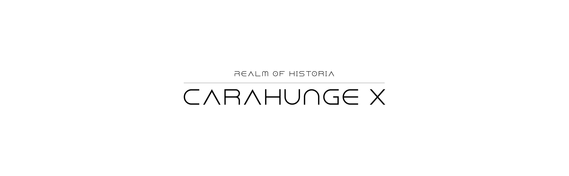'REALM OF HISTORIA: CARAHUNGE X' logotype, made by Roman Burachevsky.