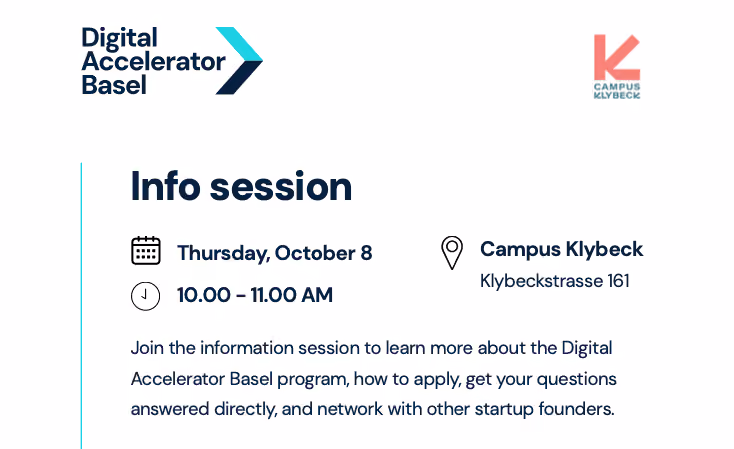 Event: Digital Accelerator Basel Informationsveranstaltung