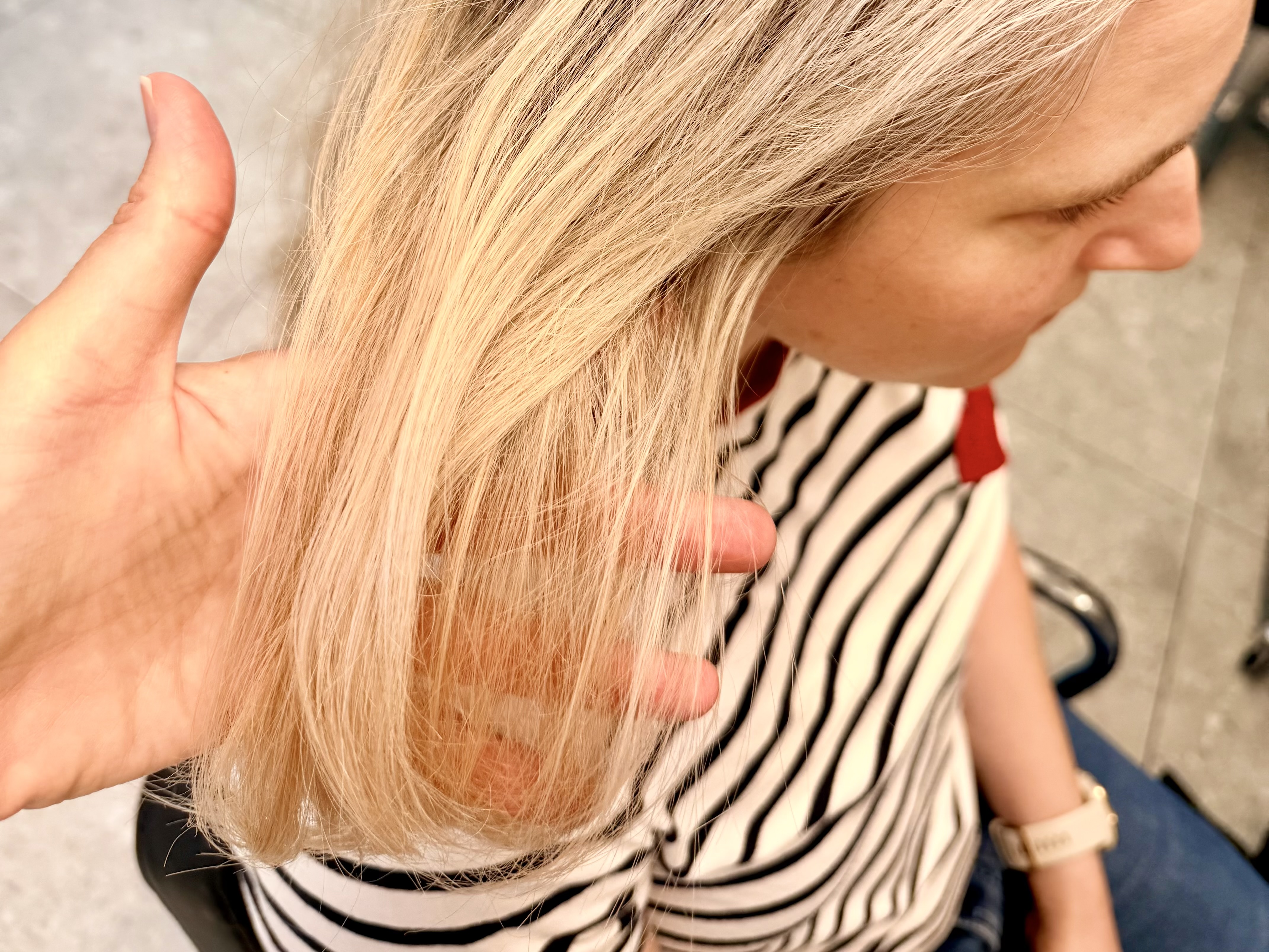 Zonneschade blond haar