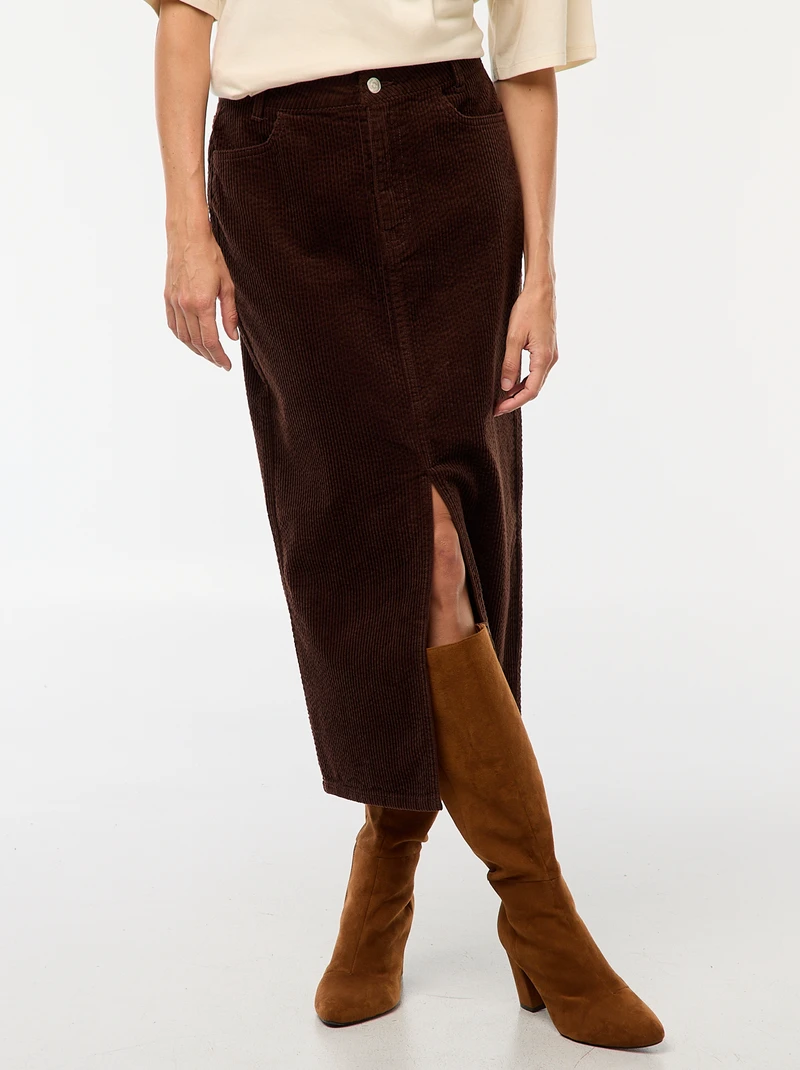 jupe longue marron chocolat tendance automne hiver