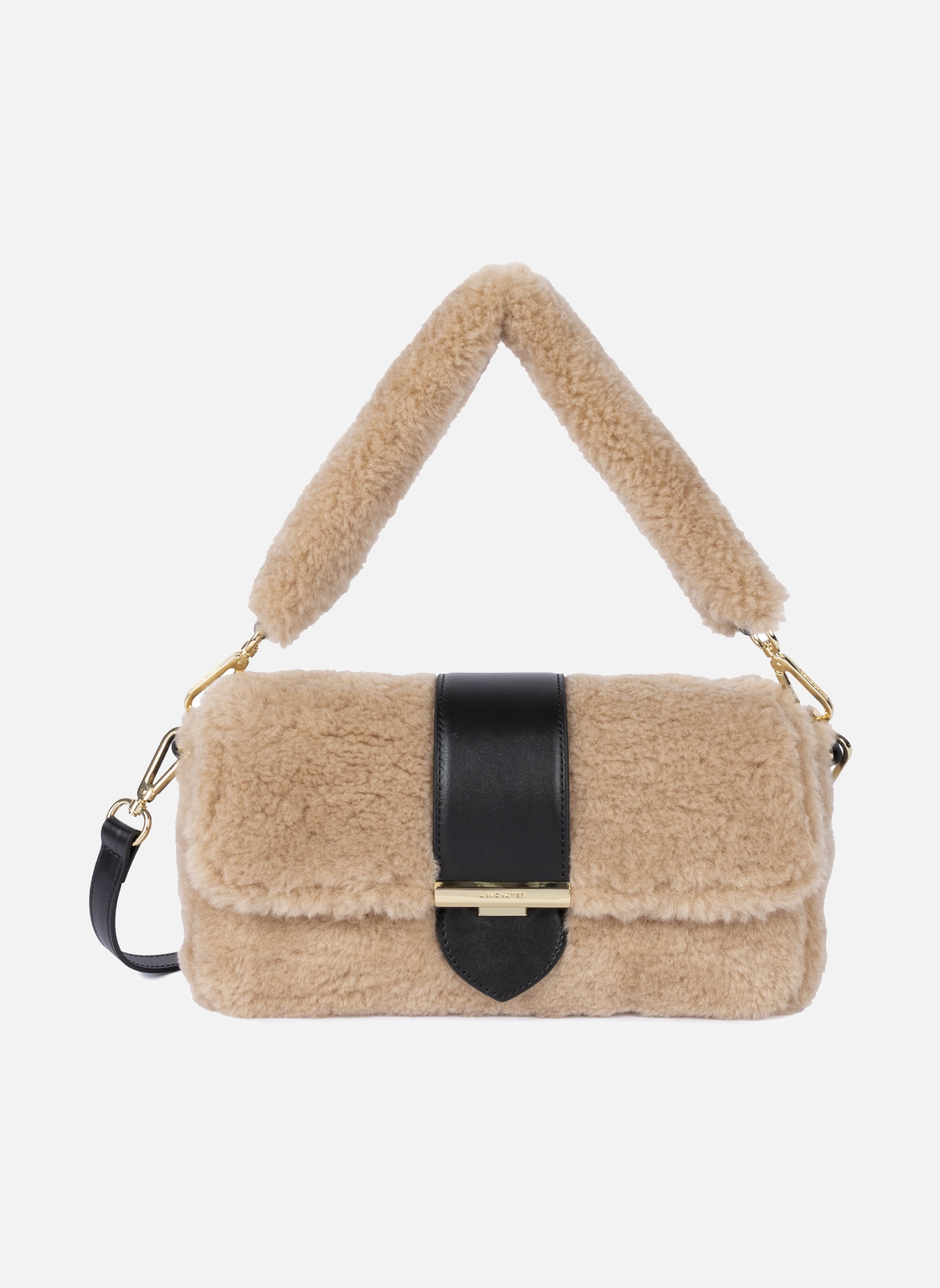Sac fausse fourrure beige tendance automne-hiver