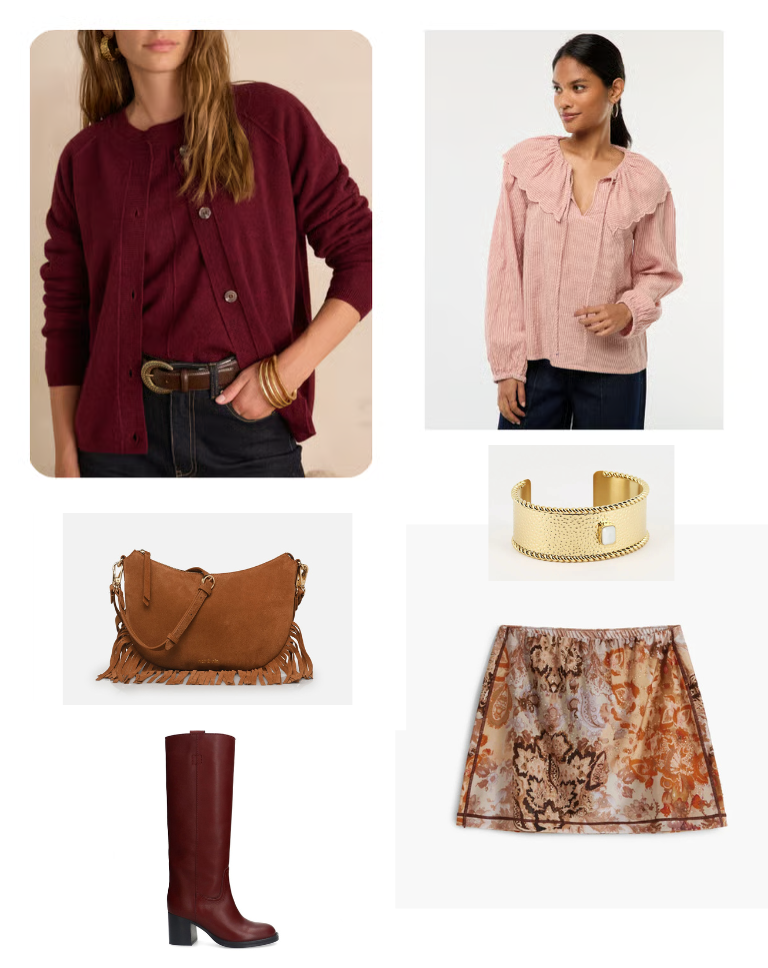 look de bureau bohème tendance automne 2025