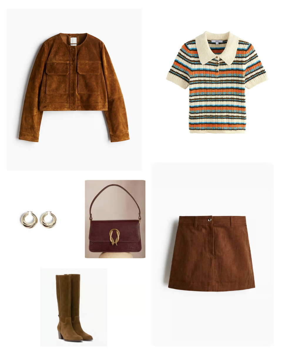 Look bohème polo rayé tendance automne 2025