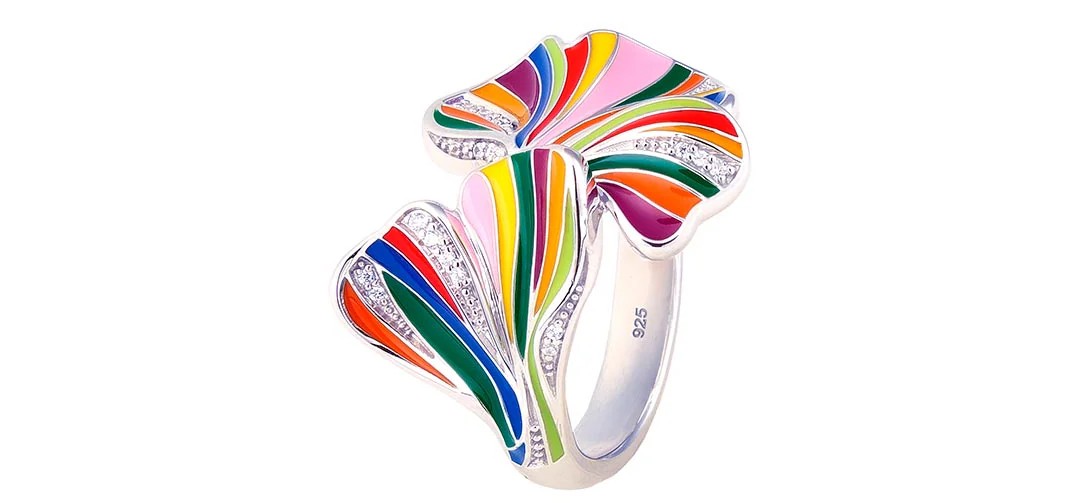 bague argent colorée cadeau noël