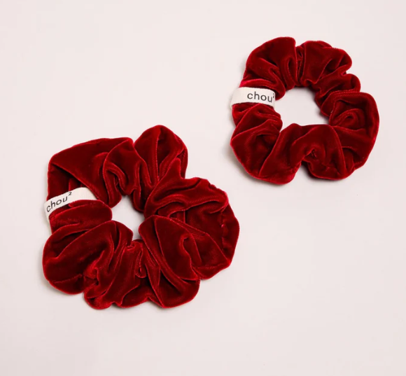 chouchou rouge velours cadeau noël