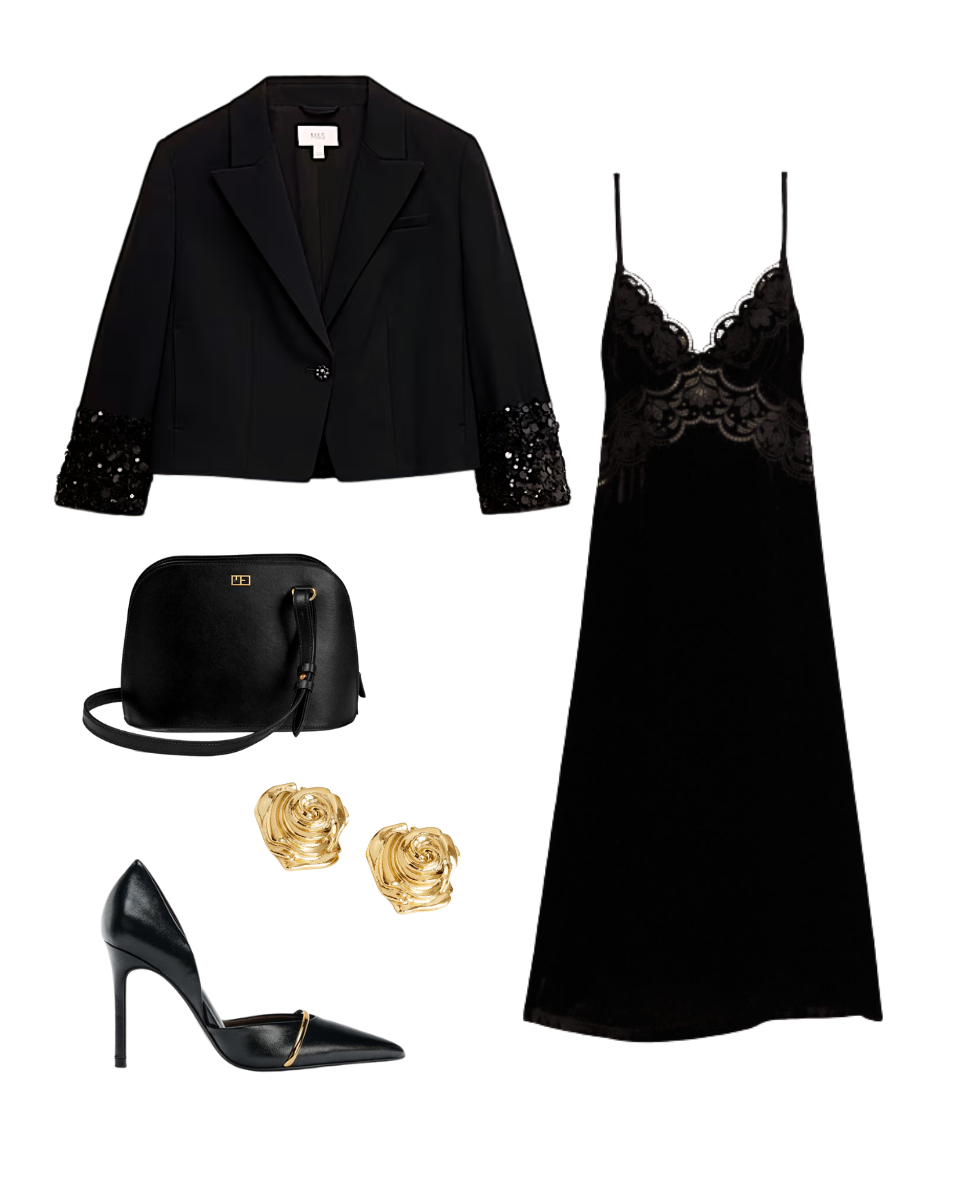 chic total black outfit for a party