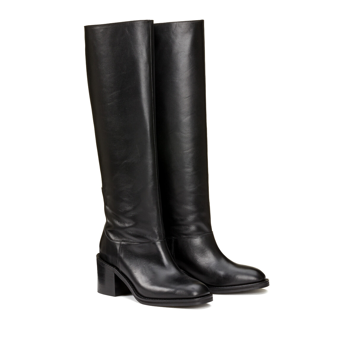Bottes cuir noires soldes hiver 2026