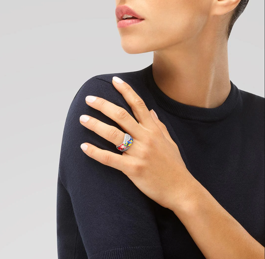 Bague argent colorée fleurs cadeau fête des mères