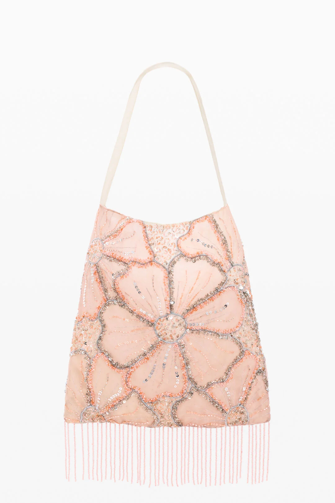 Pink beaded clutch for a wedding guest outfit 2026
