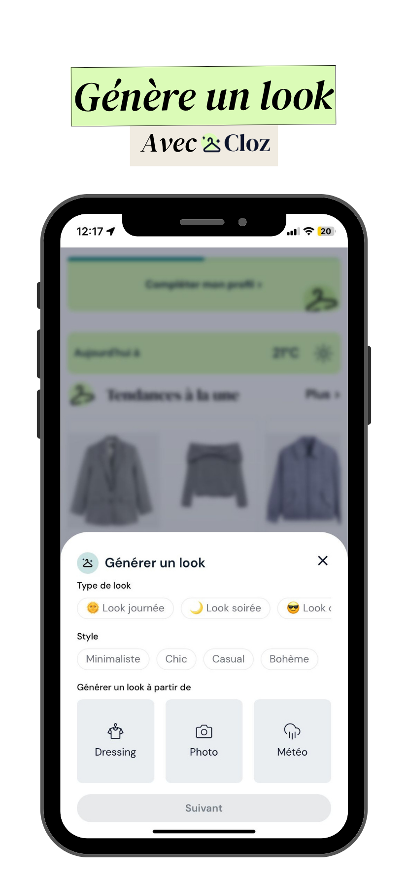 application Cloz génération looks personnalisés