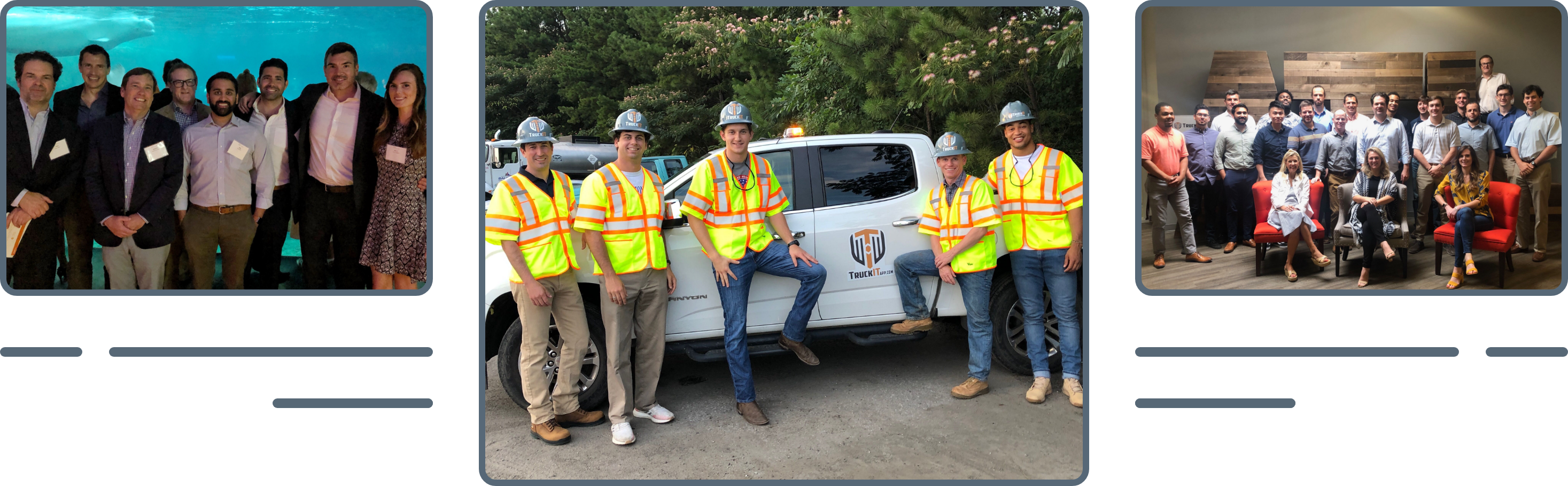 TruckIT employees in 3 different settings