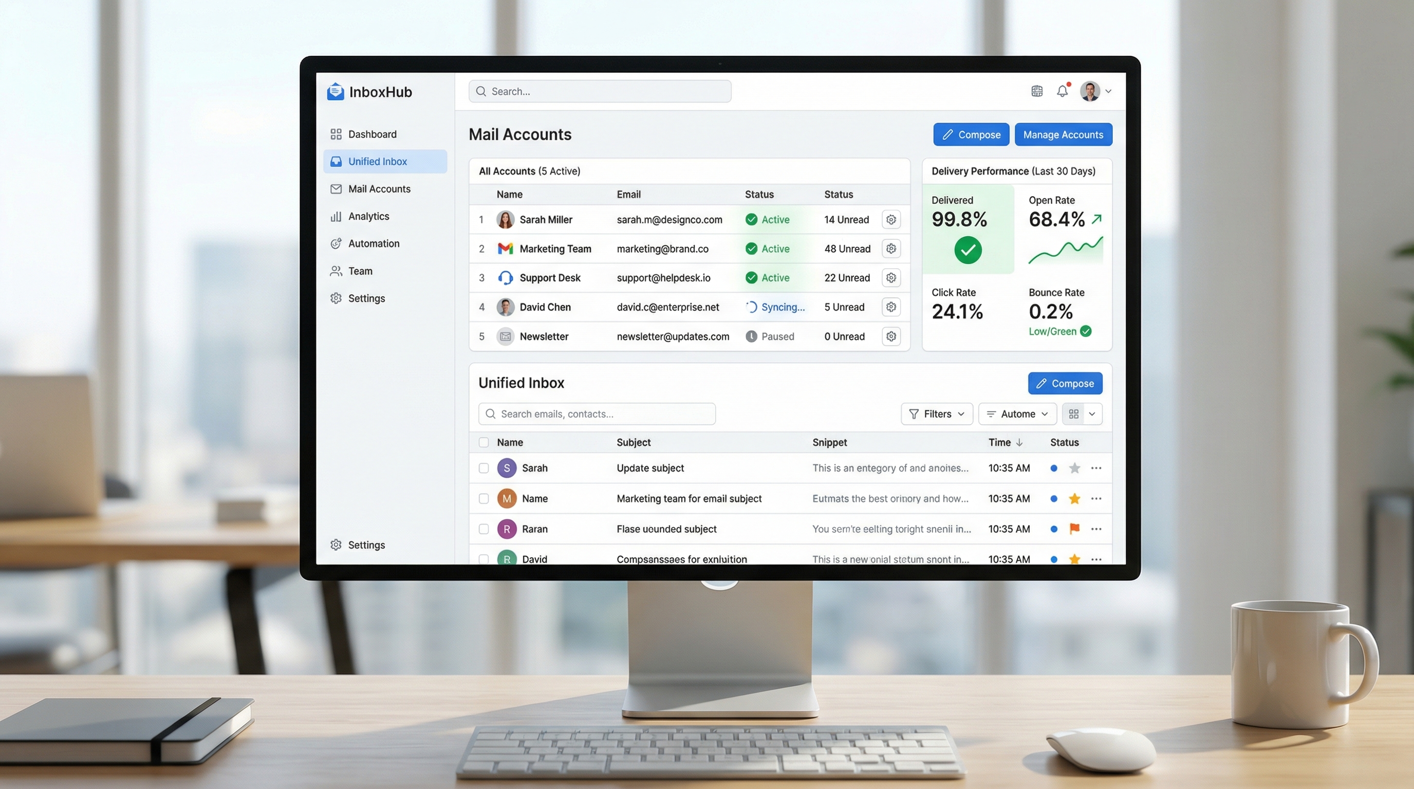 ScaledMail infrastructure dashboard