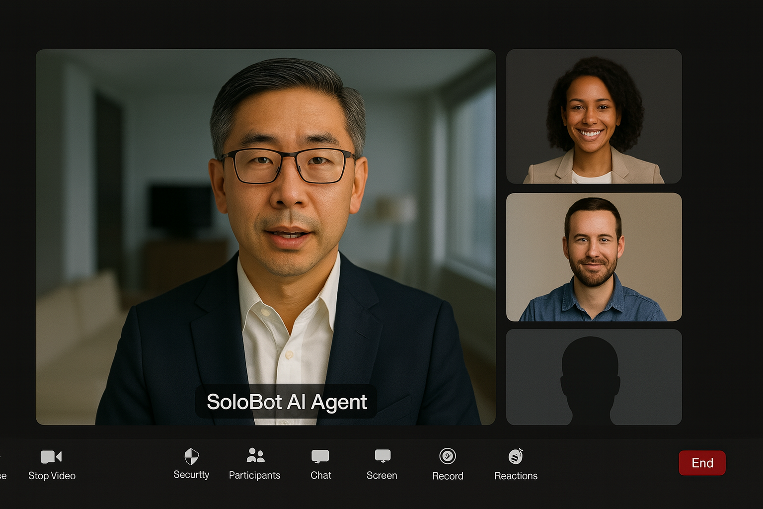 SoloBot supporting a live presentation