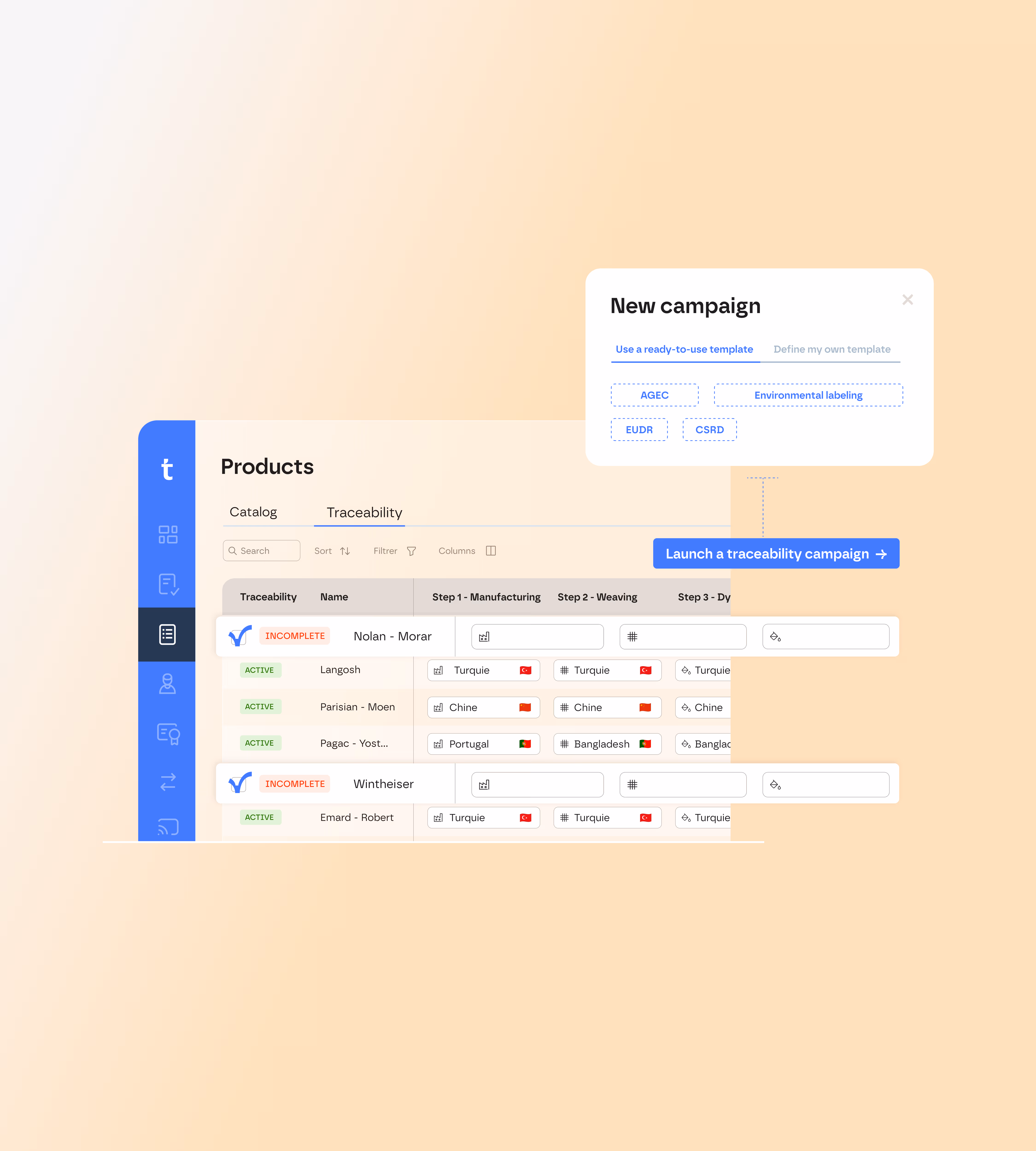 Preconfigured compliance templates