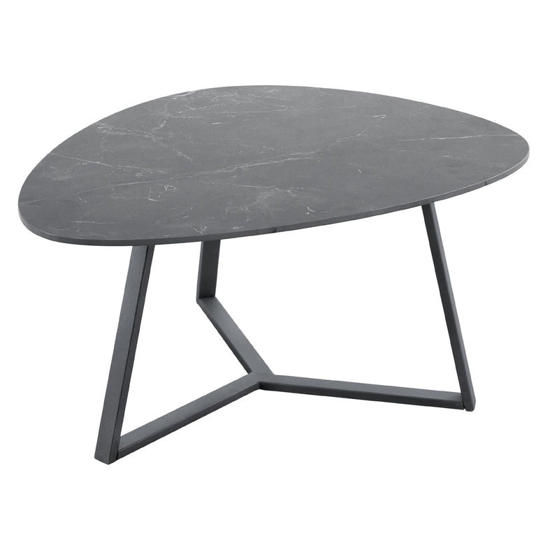 Salontafel Lineto 64x80 cm organisch zwart keramiek