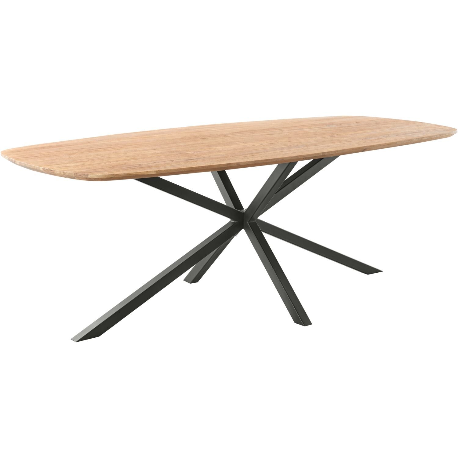 Eettafel Romaro teakhout 220x100 cm Deens ovaal mix rough