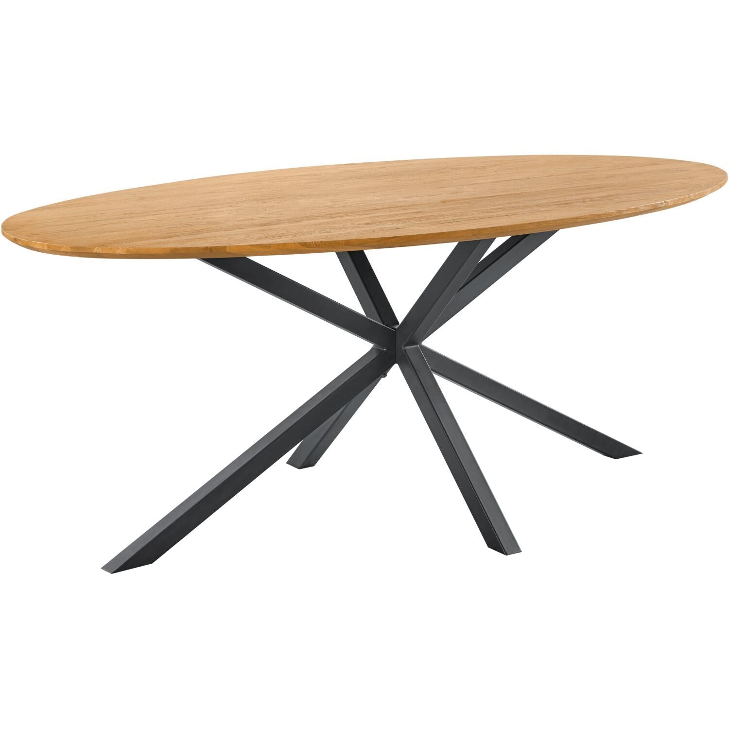 Eettafel Aska teak 200x100 cm ovaal naturel brushed