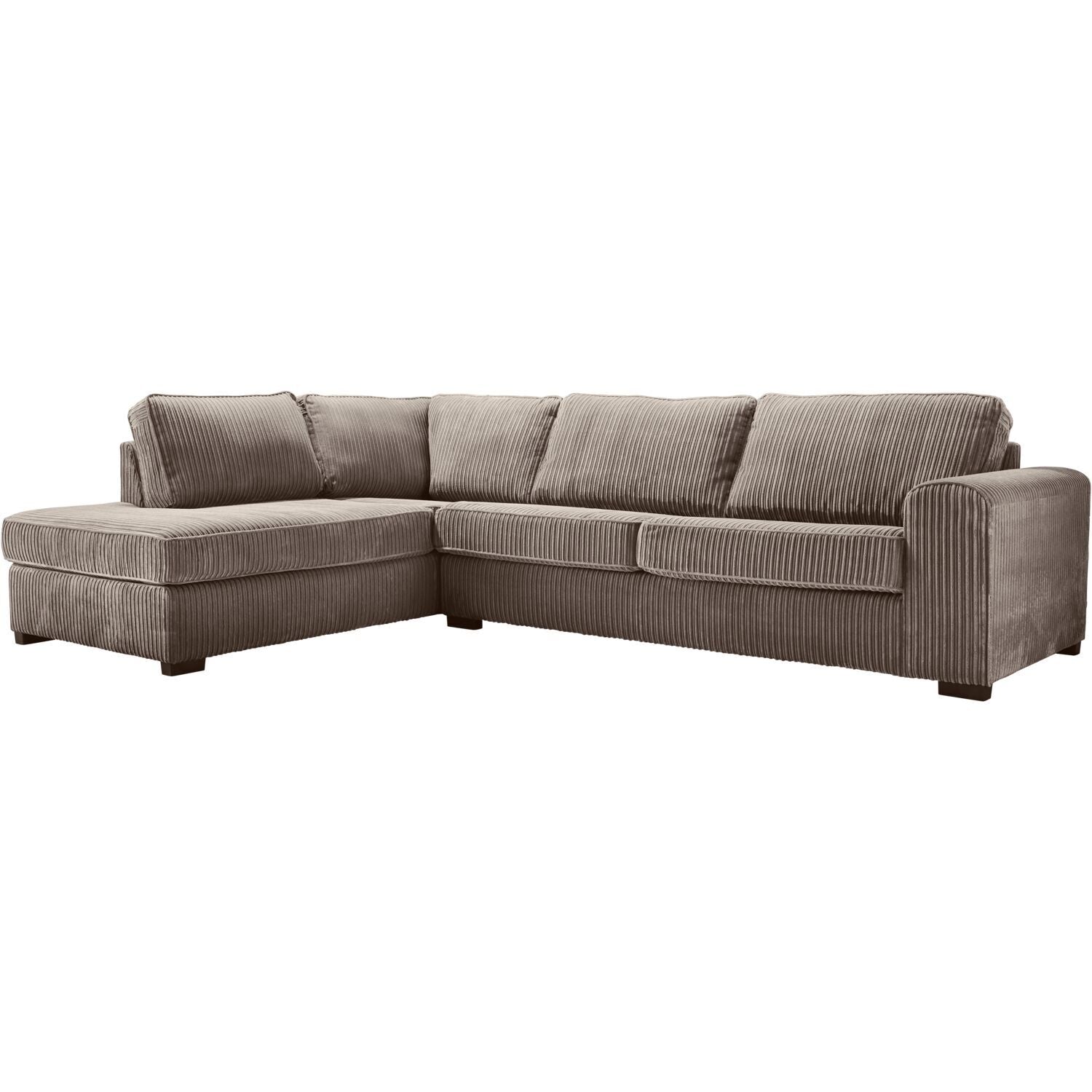 Hoekbank links Pomasi grijs met diepe zit basic comfort