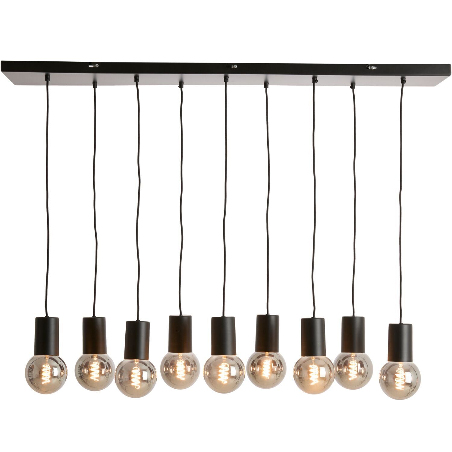 Hanglamp Trecate mat zwart 9-lichts