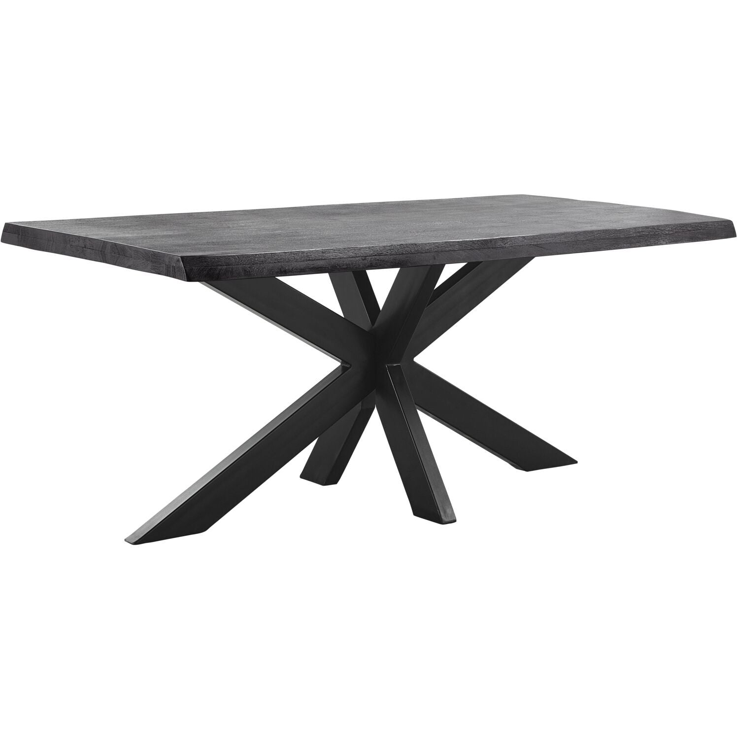 Eettafel Newhaven zwart mangohout 220x100 cm rechthoekig