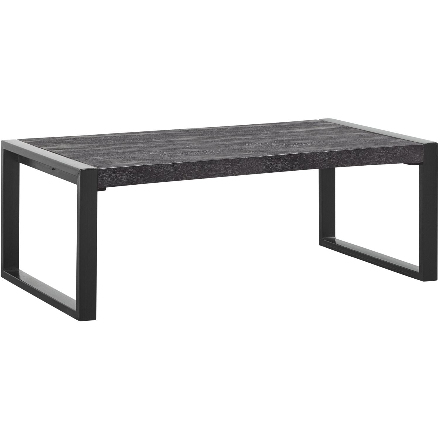 Salontafel Newhaven zwart mangohout 110x60 cm rechthoekig