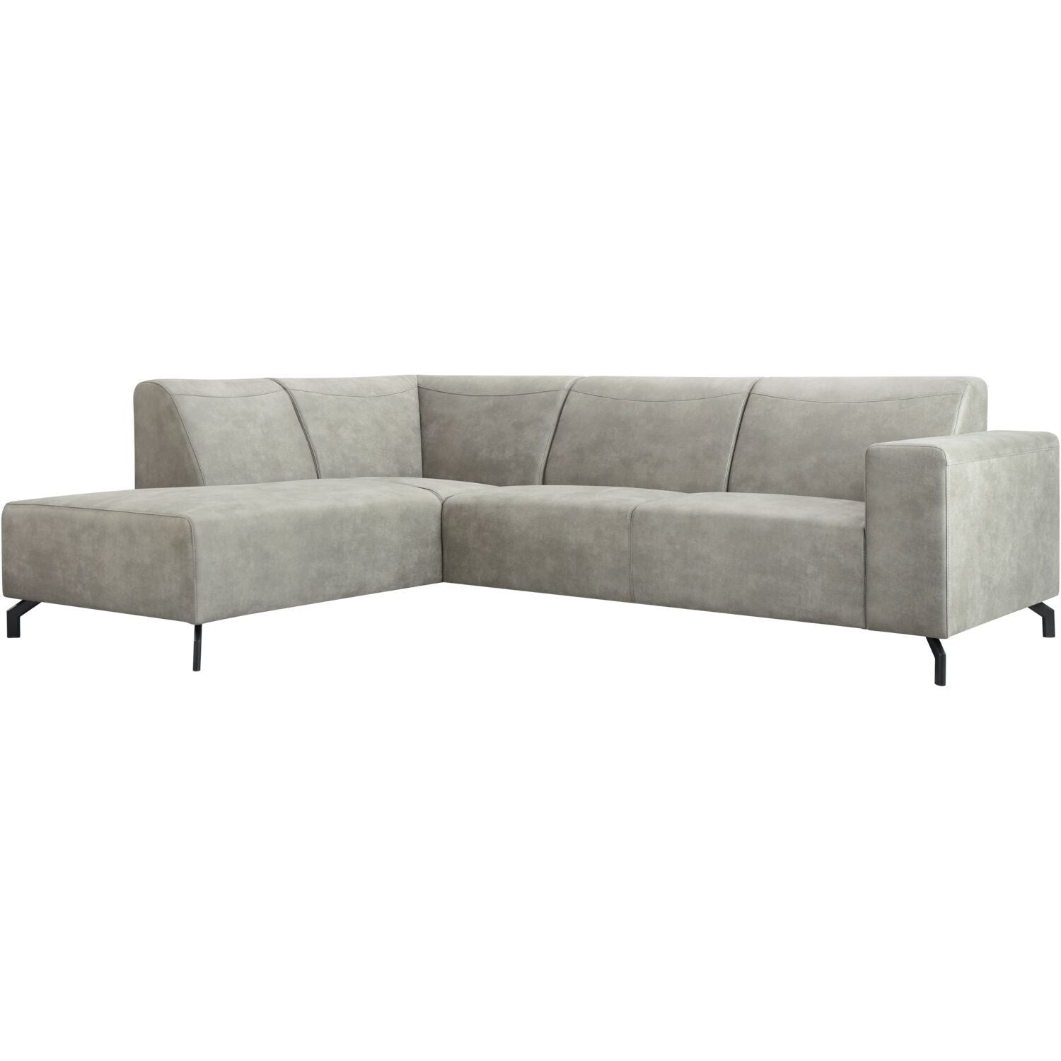 Hoekbank links Solvay microleder grijs premium comfort