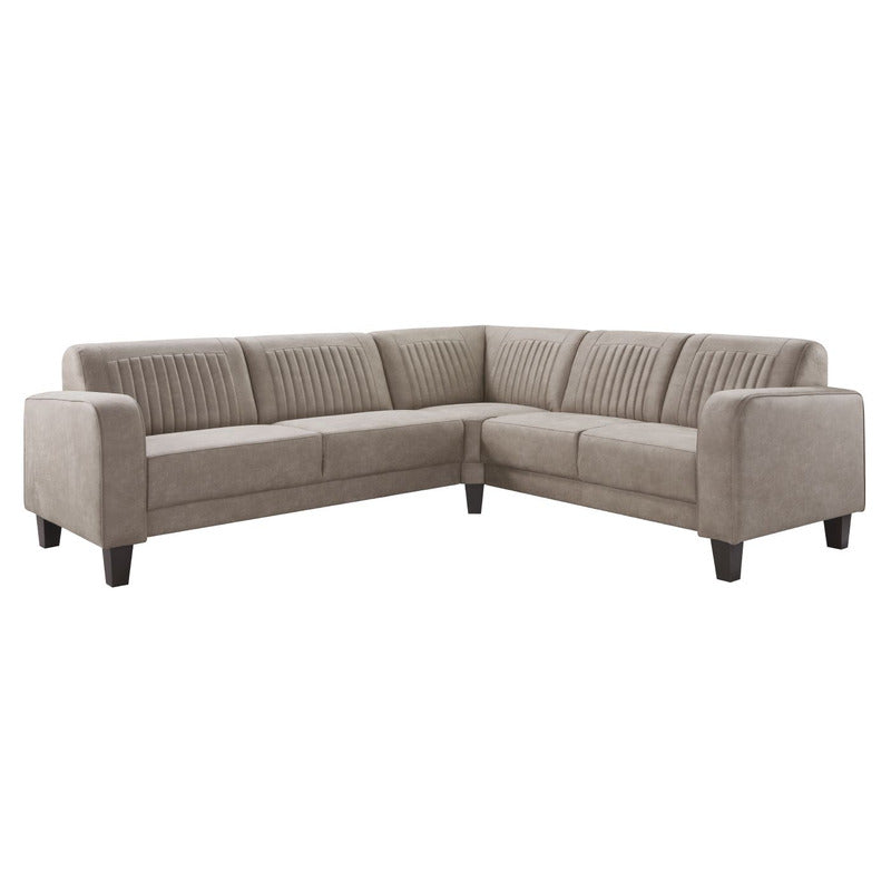 Hoekbank rechts Mills microleder taupe excellent comfort
