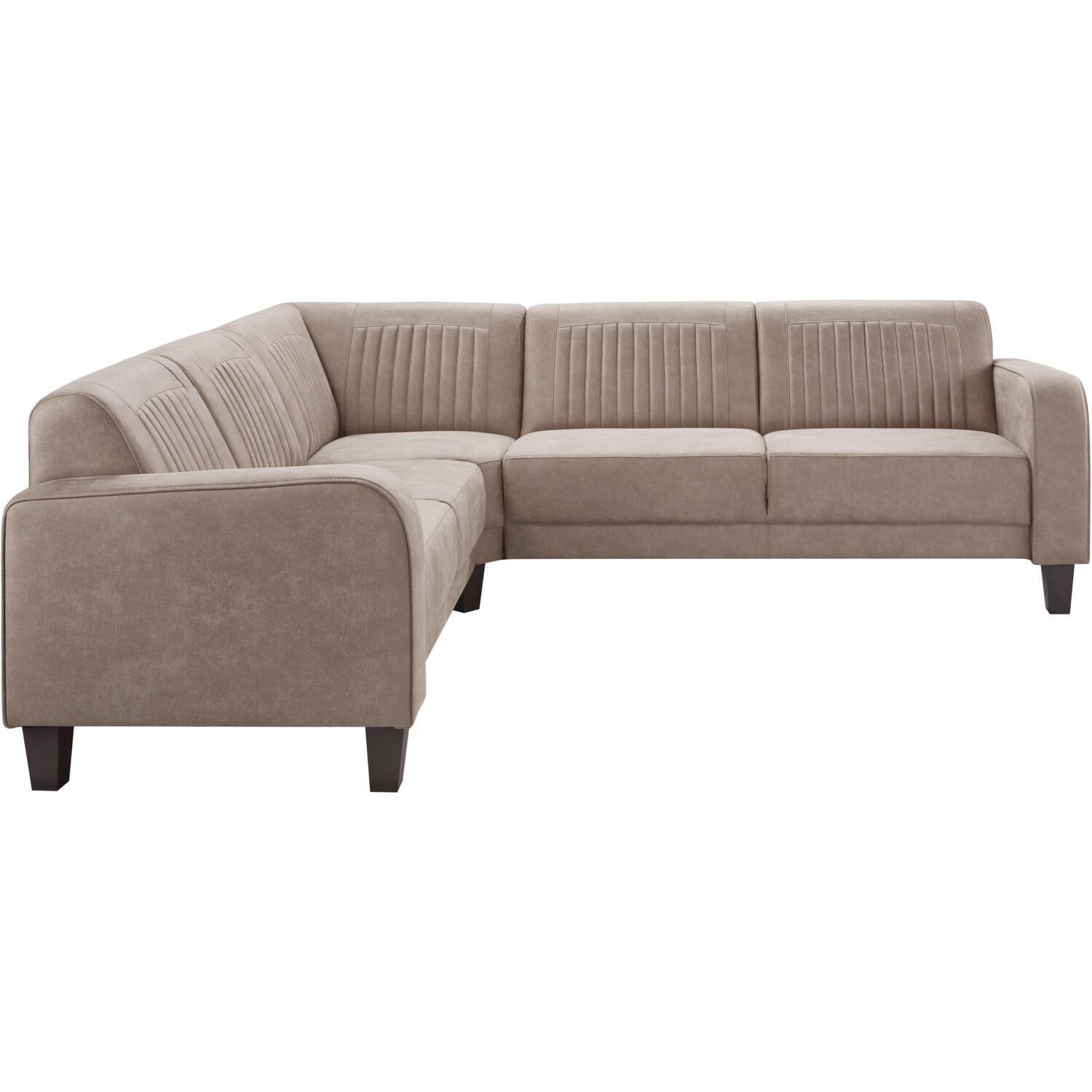Hoekbank links Mills microleder taupe excellent comfort