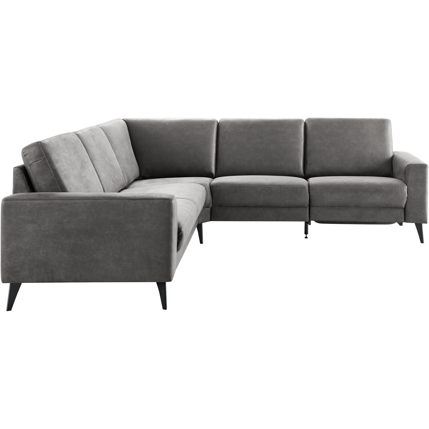 Hoekbank links Nyborg microleder grijs basic comfort
