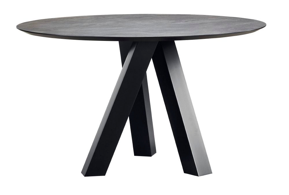 Eettafel Canarias rond HPL zwart 130cm