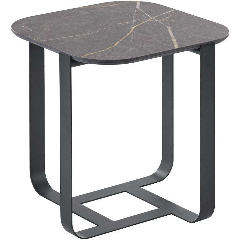 Salontafel Monzunio HPL marmer zwart vierkant 40x40cm