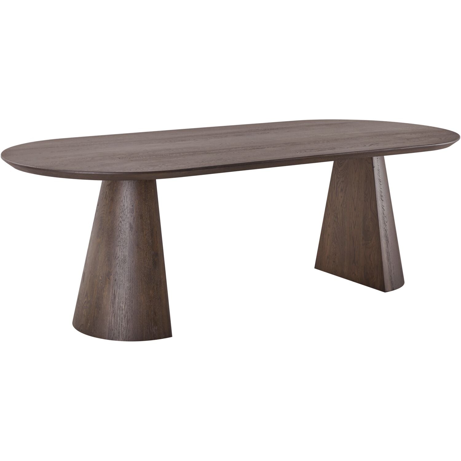 Eettafel Taranto plat ovaal donkerbruin 240x100cm