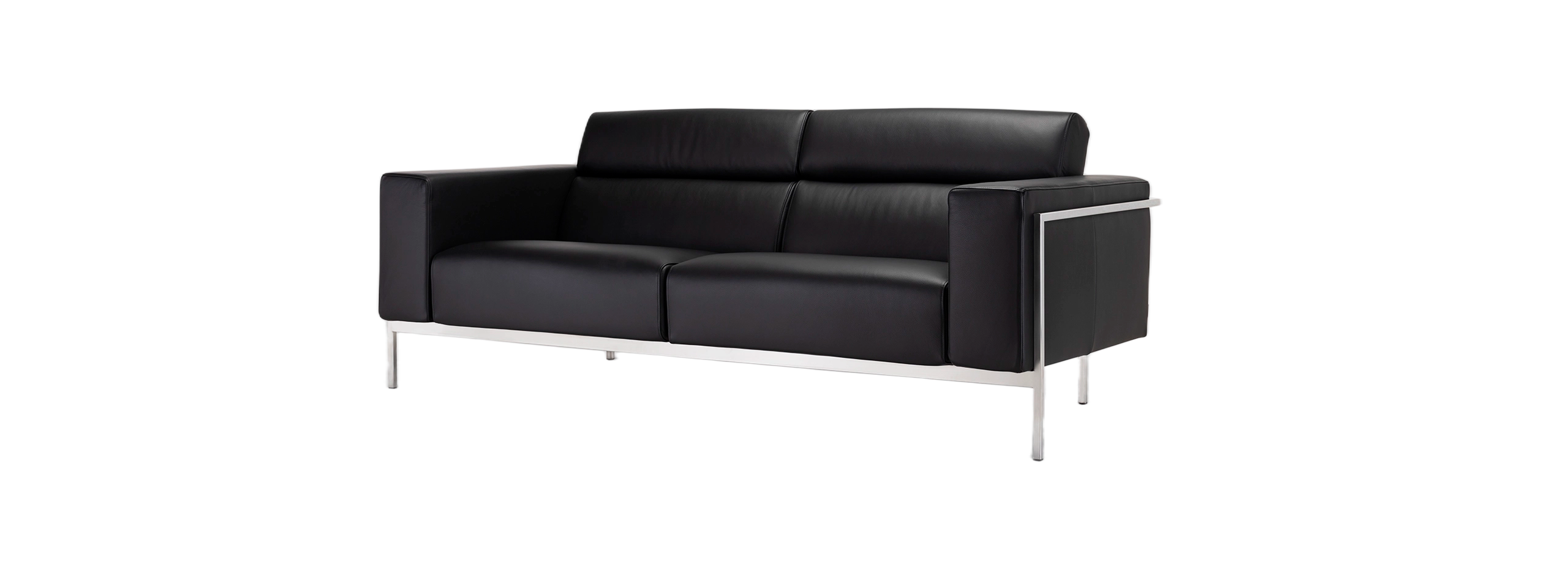 Forum bank zwart leer