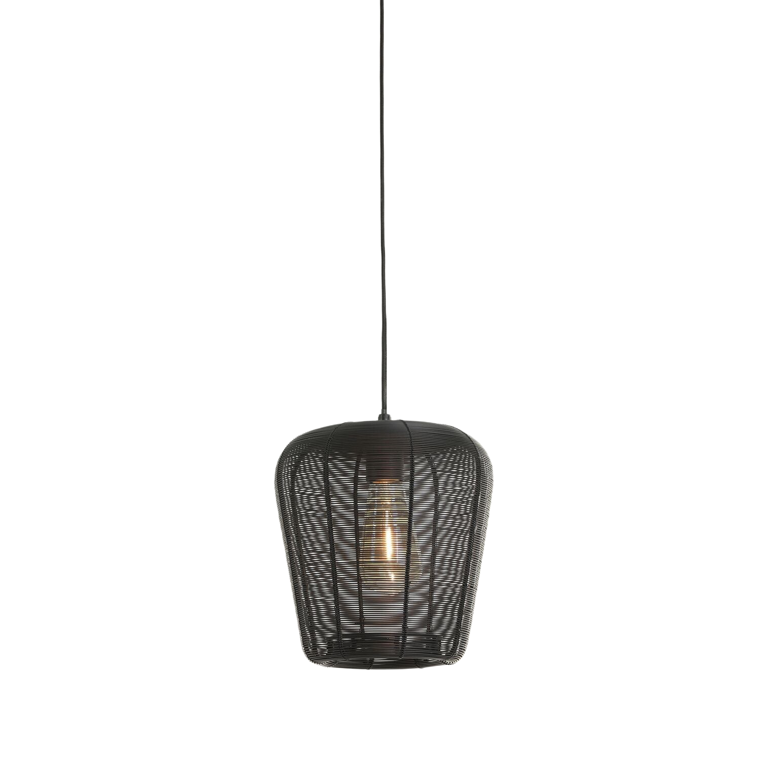 Hanglamp Barzio mat zwart rond 23cm 1-lichts