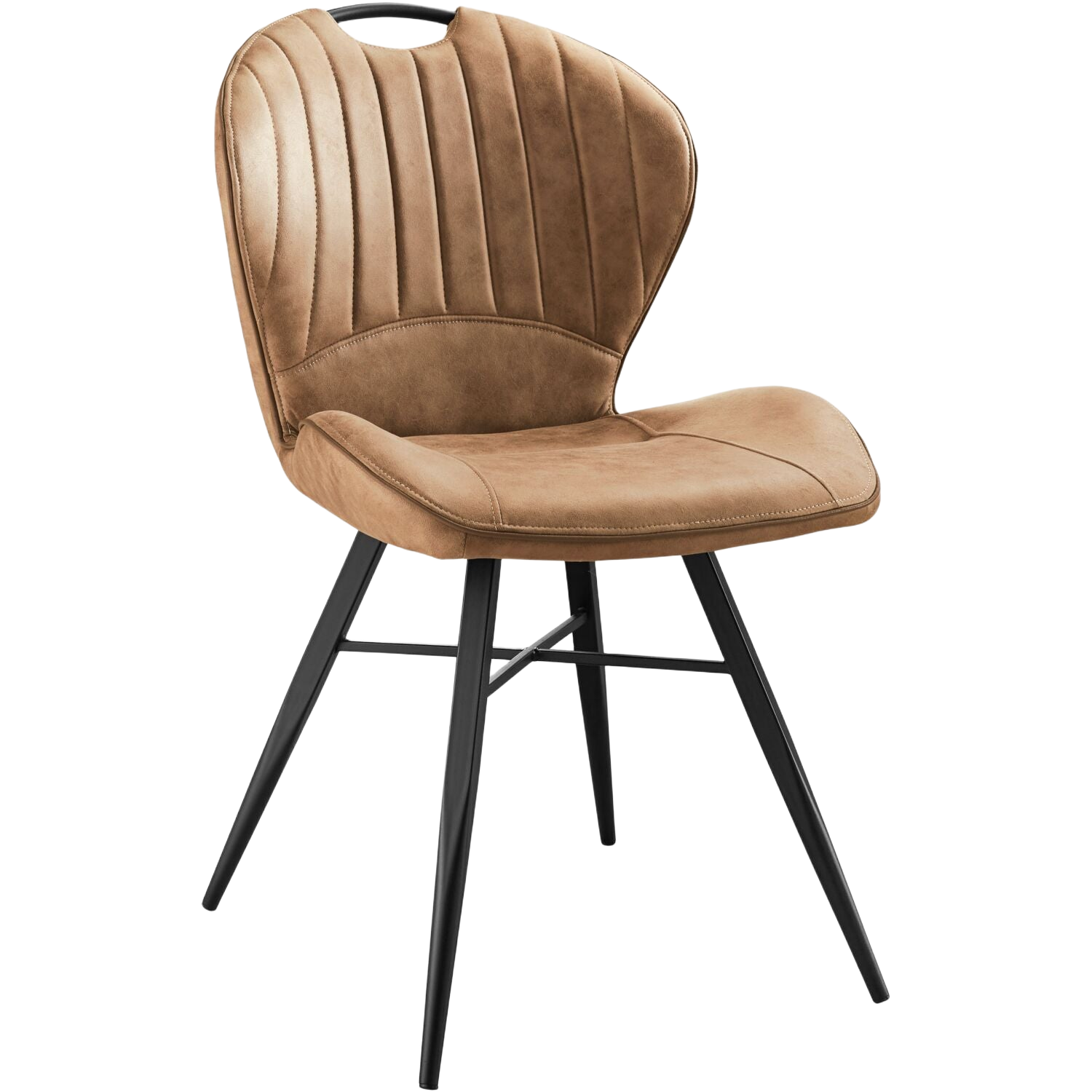 Eetkamerstoel Castione microvezel cognac