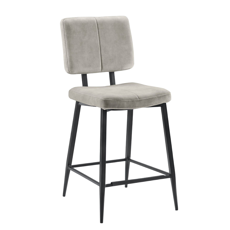 Barkruk Gento velvet lichtgrijs