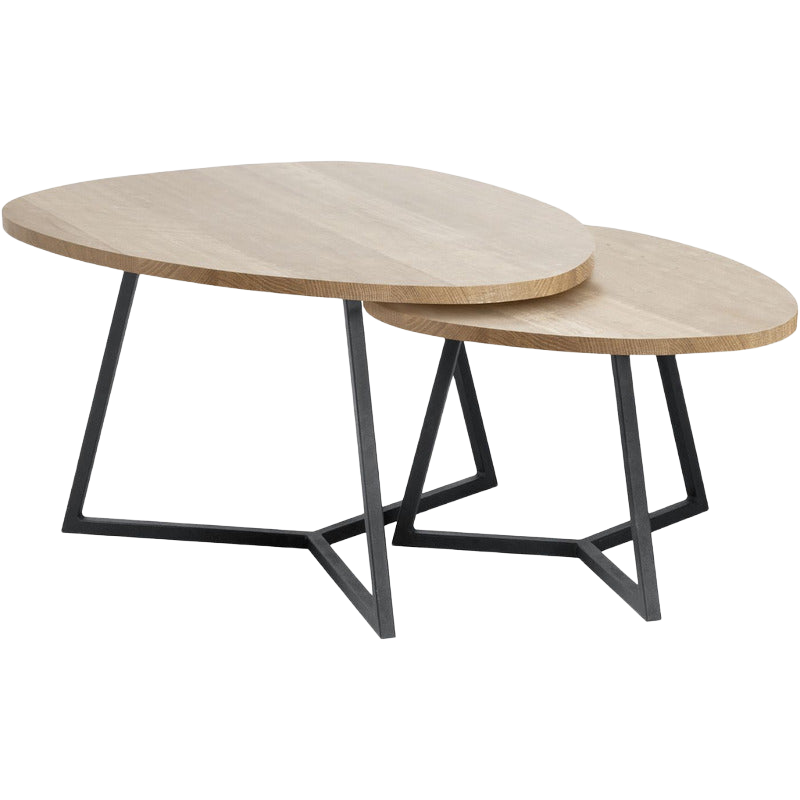 Salontafelset Locarnio 40 en 52 cm organisch fresh oak