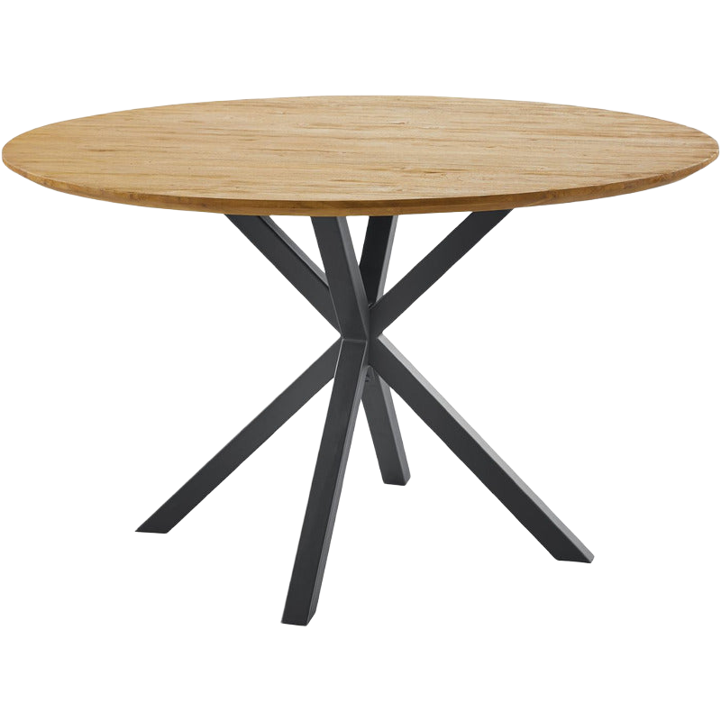 Eettafel Aska teak 150 cm rond naturel brushed