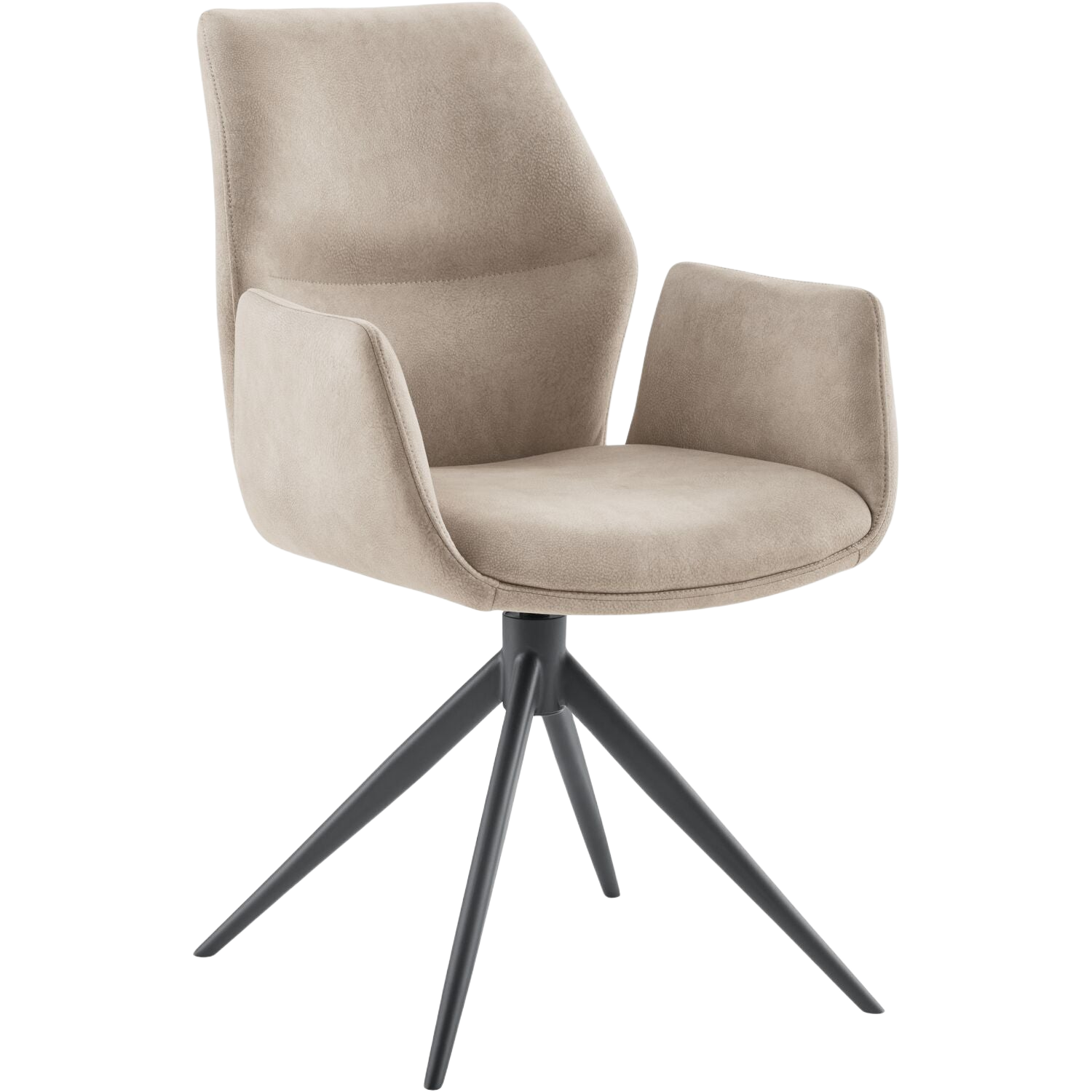 Eetkamerstoel Faido microvezel lichtbeige poot zwart
