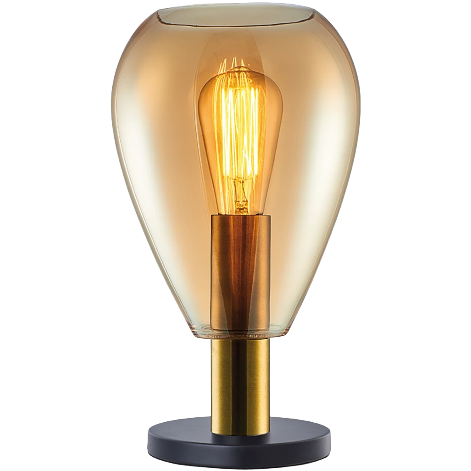 Tafellamp Felinio amber glas 1-lichts