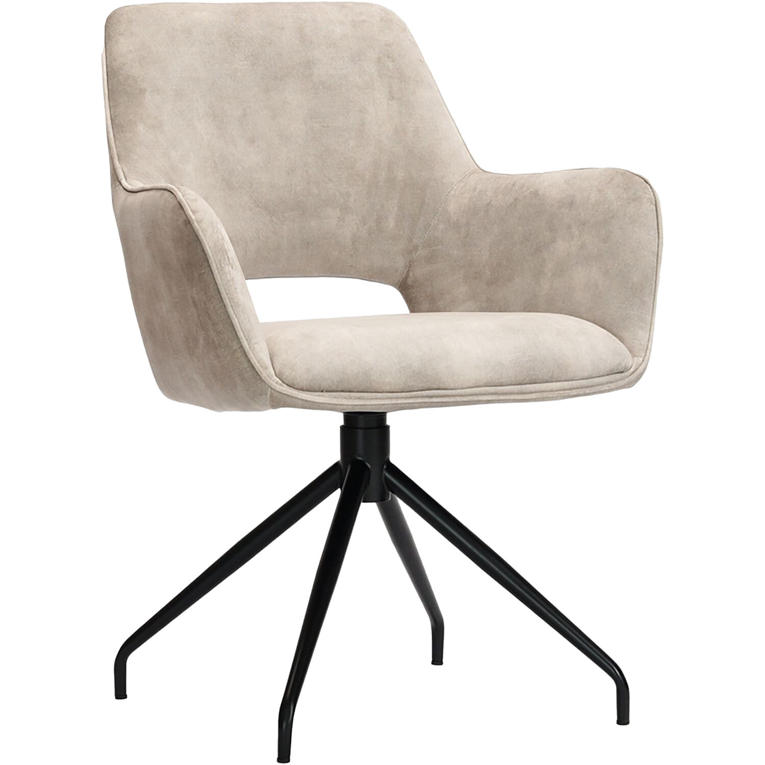 Eetkamerstoel Buco draaibaar velvet beige
