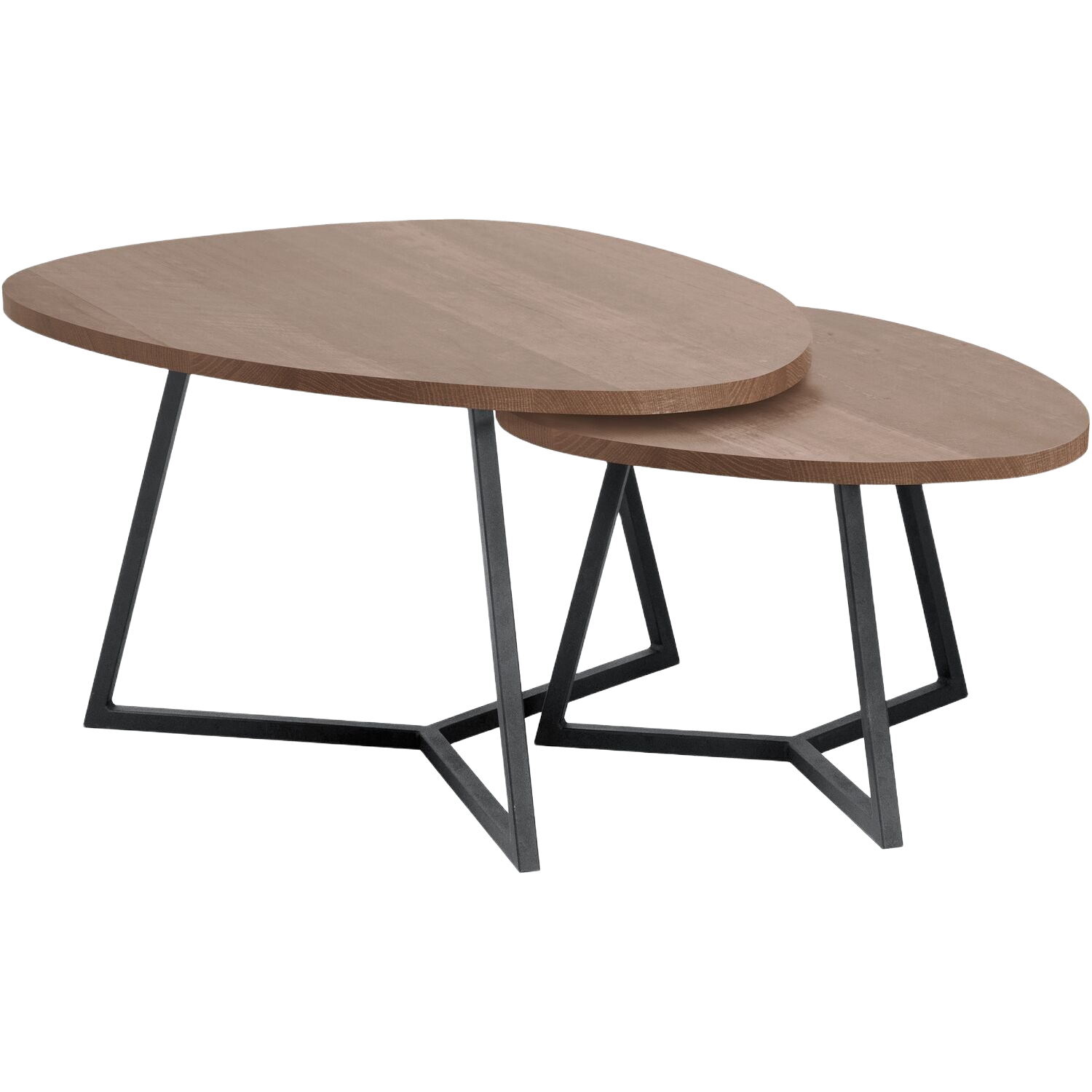 Salontafelset Locarnio 40 en 52 cm organisch dark mango
