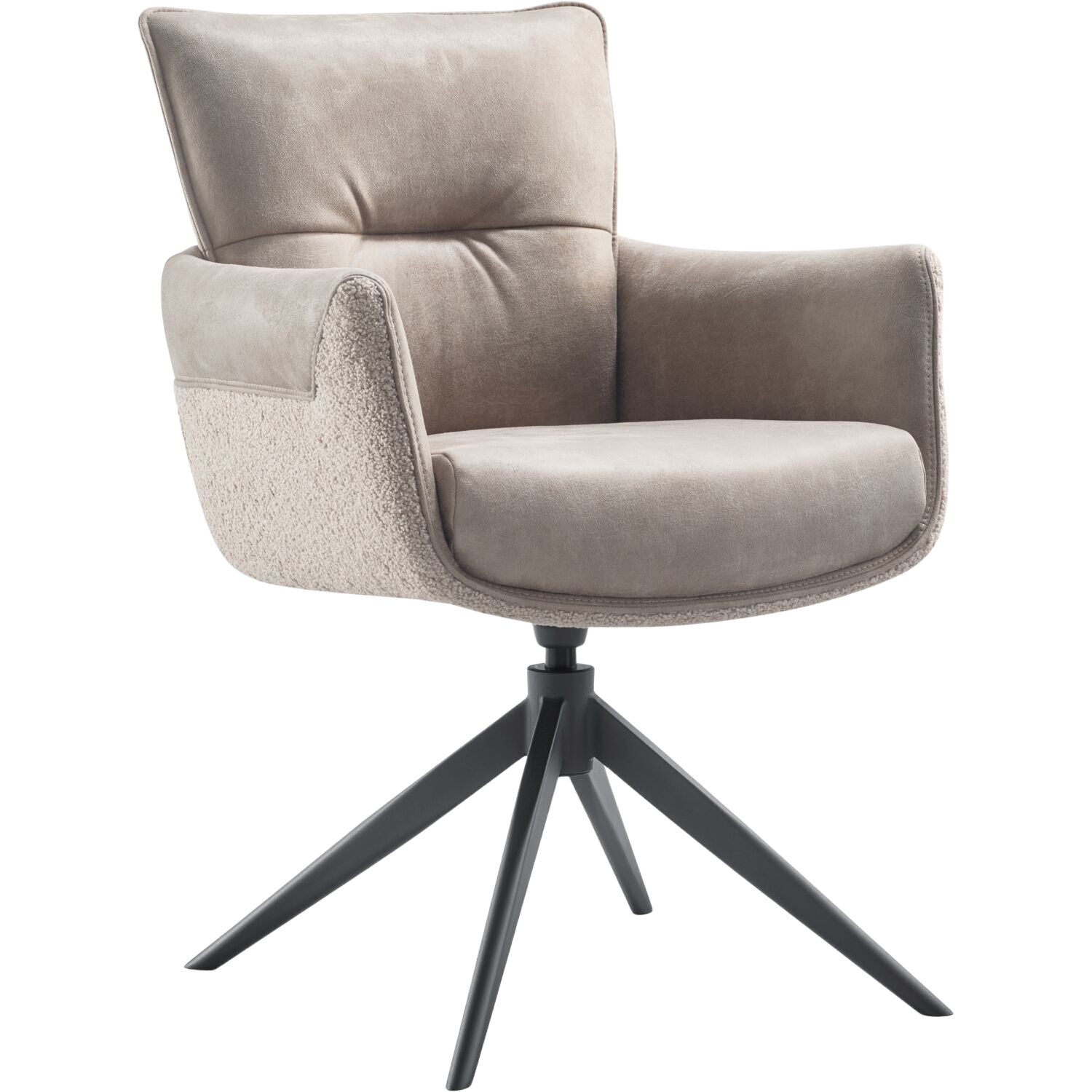 Eetkamerstoel Mirandola draaibaar microleder beige