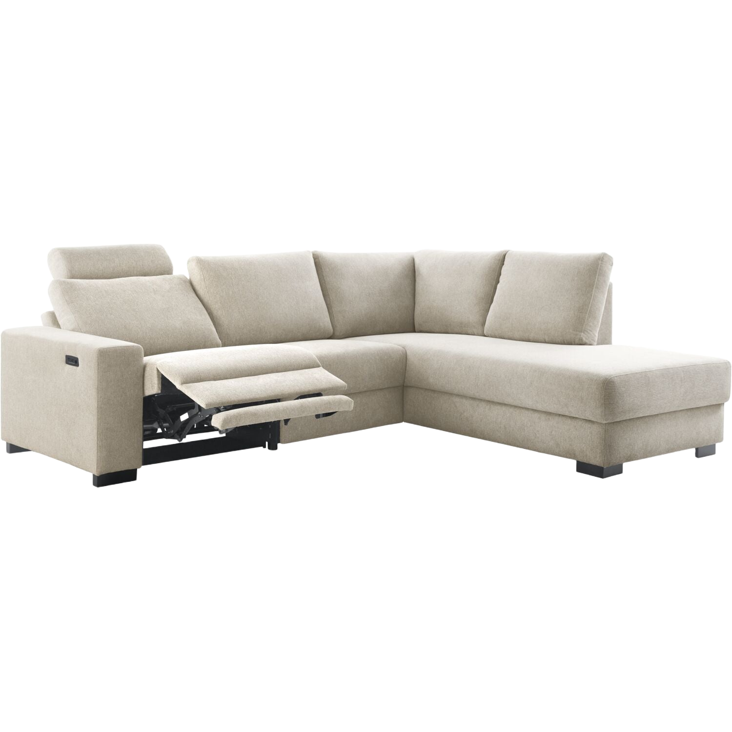 Hoekbank rechts Florance HR koudschuim zandbeige relaxfunctie