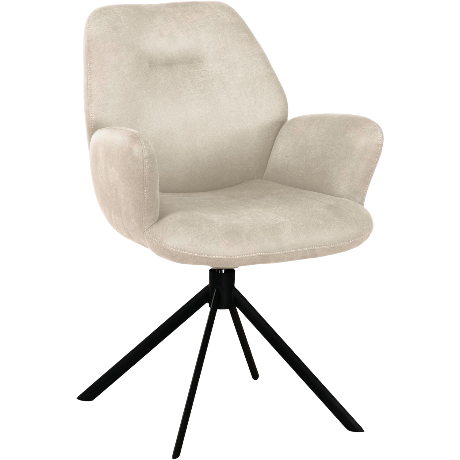 Eetkamerstoel Loranzo draaibaar microvezel beige