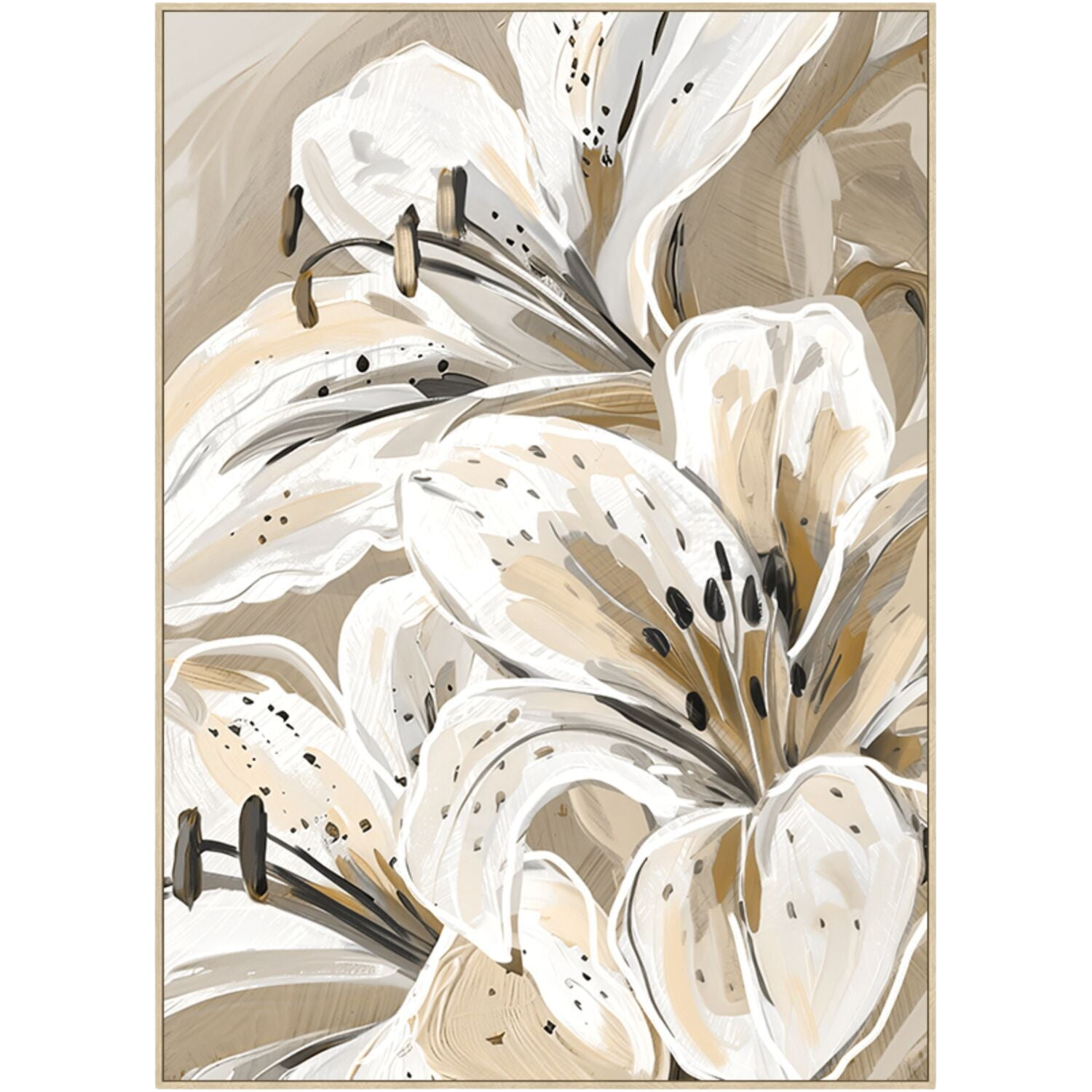 Schilderij Eyvia met 3 witte bloemen