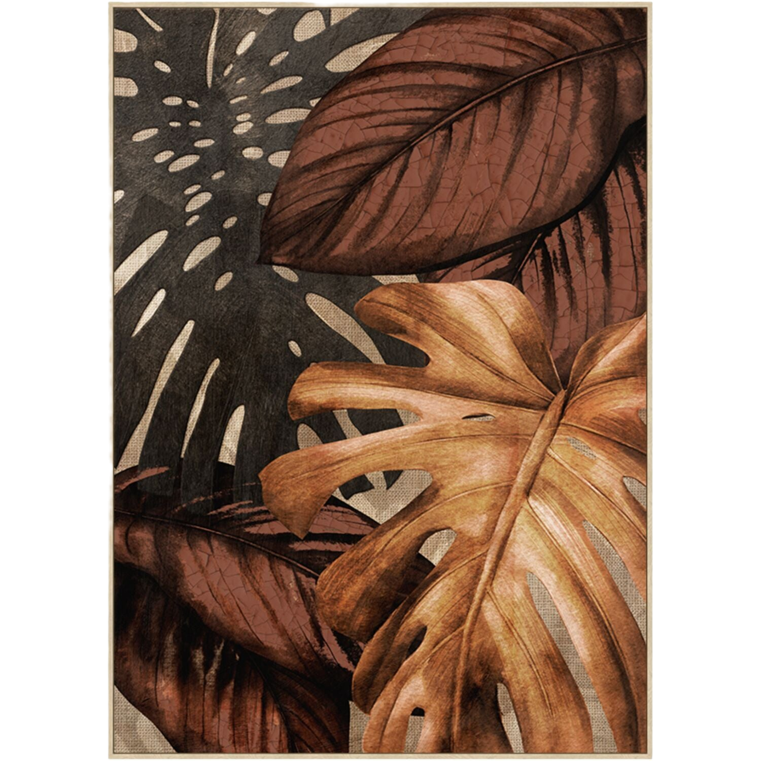 Schilderij Eyvia 3 soorten bladeren