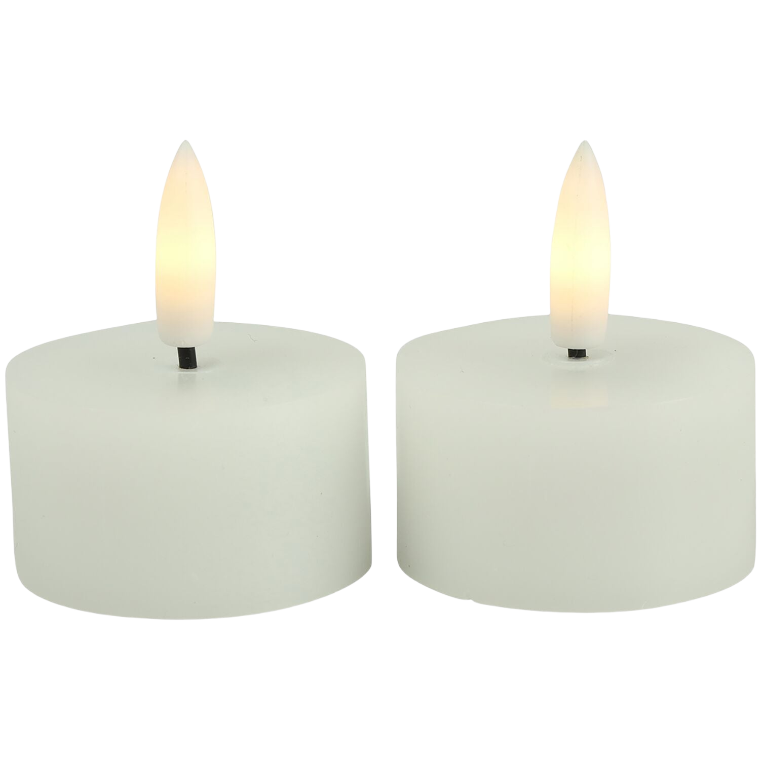 Theelicht Benevento Led wit 4 cm rond set van 2