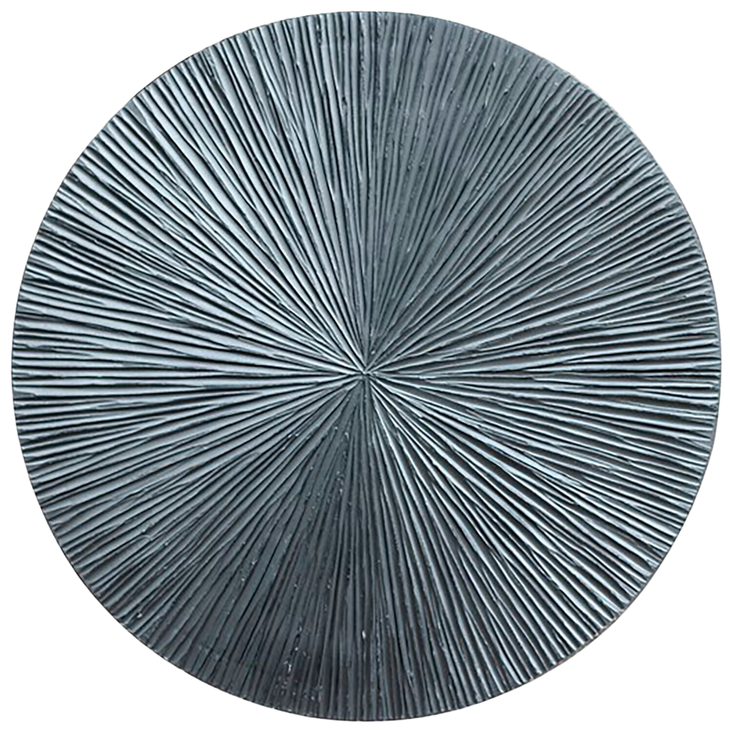 Wandornament Pictura 60 cm rond gestreept zilver