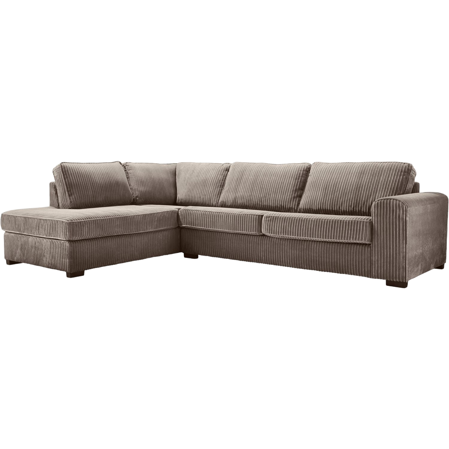 Hoekbank links Pomasi grijs met diepe zit basic comfort